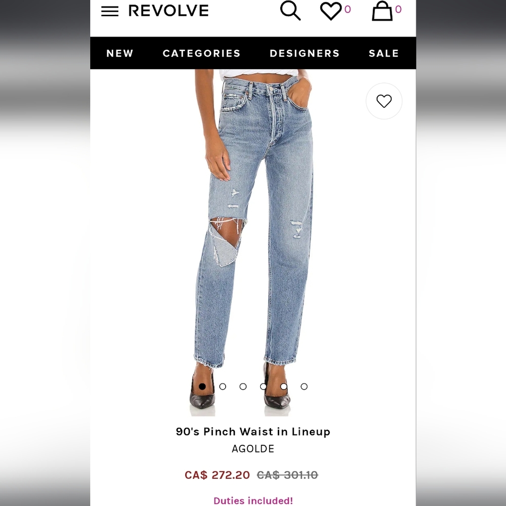 Agolde 90s Pinch Waist Jeans SOLD